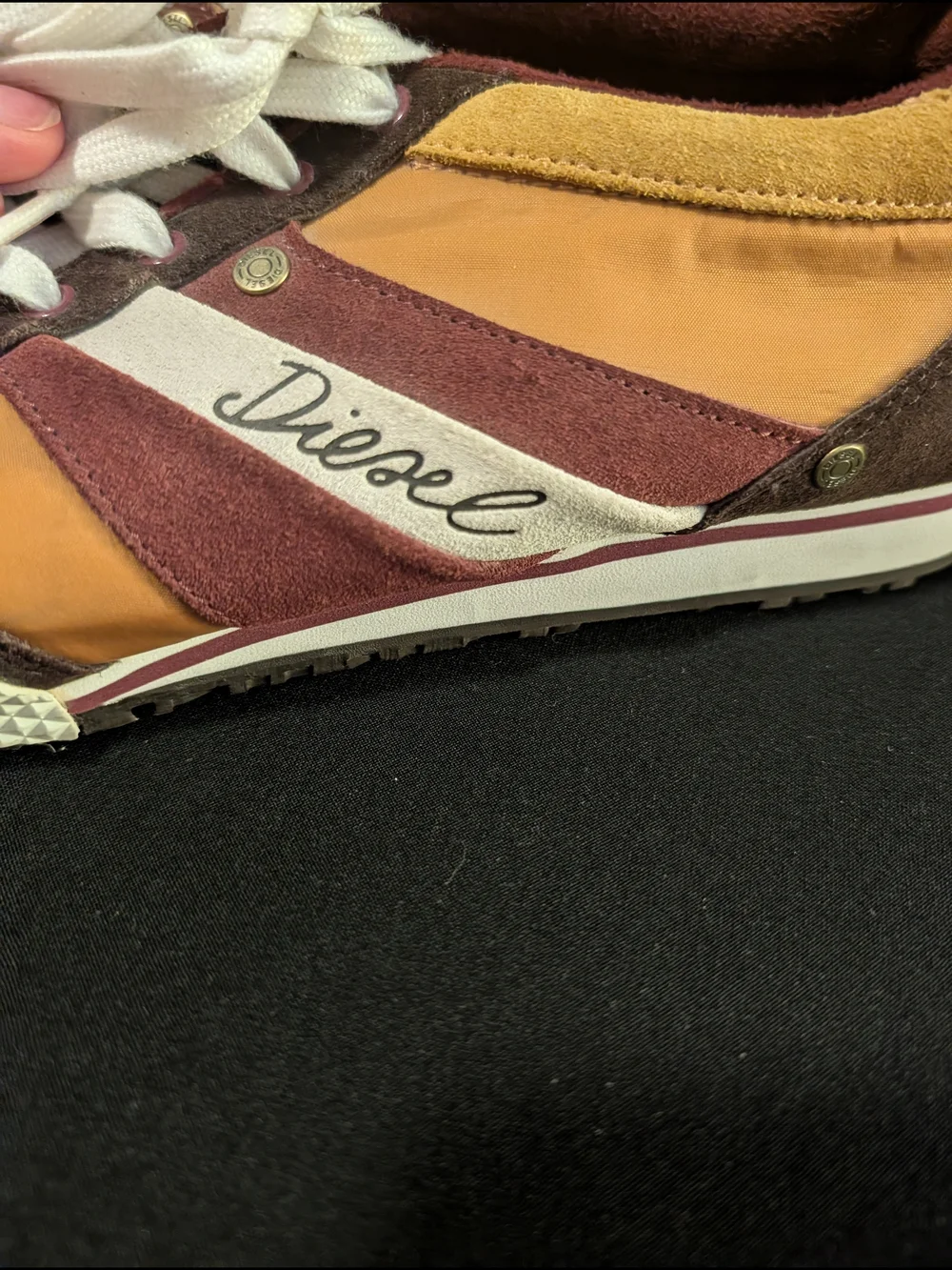 Men's Casual Lace-Up Sneakers in Brown and Mustard Diesel 10 - Picture 2 of 8